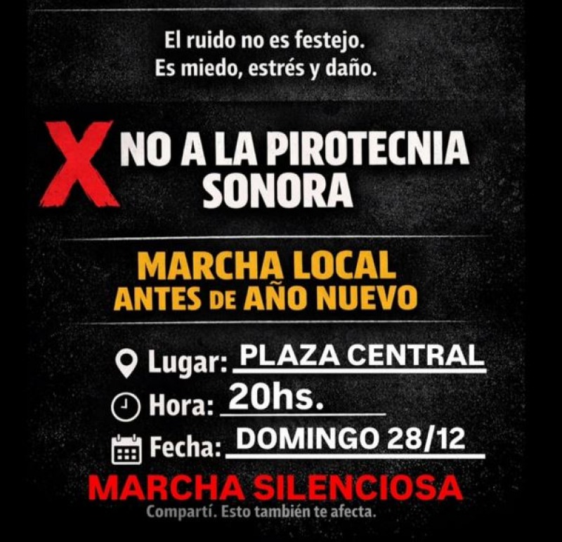 Marchar�n para pedir �pirotecnia cero� en A�o Nuevo